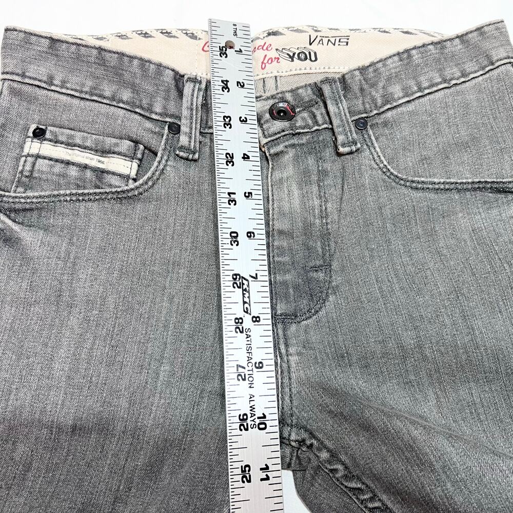 Vans Off The Wall Jeans Custom Made For You V66 Slim Fit 26x27 Gray Low Rise New - Picture 8 of 10
